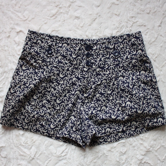 Anthropologie Hei Hei Nautical Anchor Shorts - Picture 1 of 6